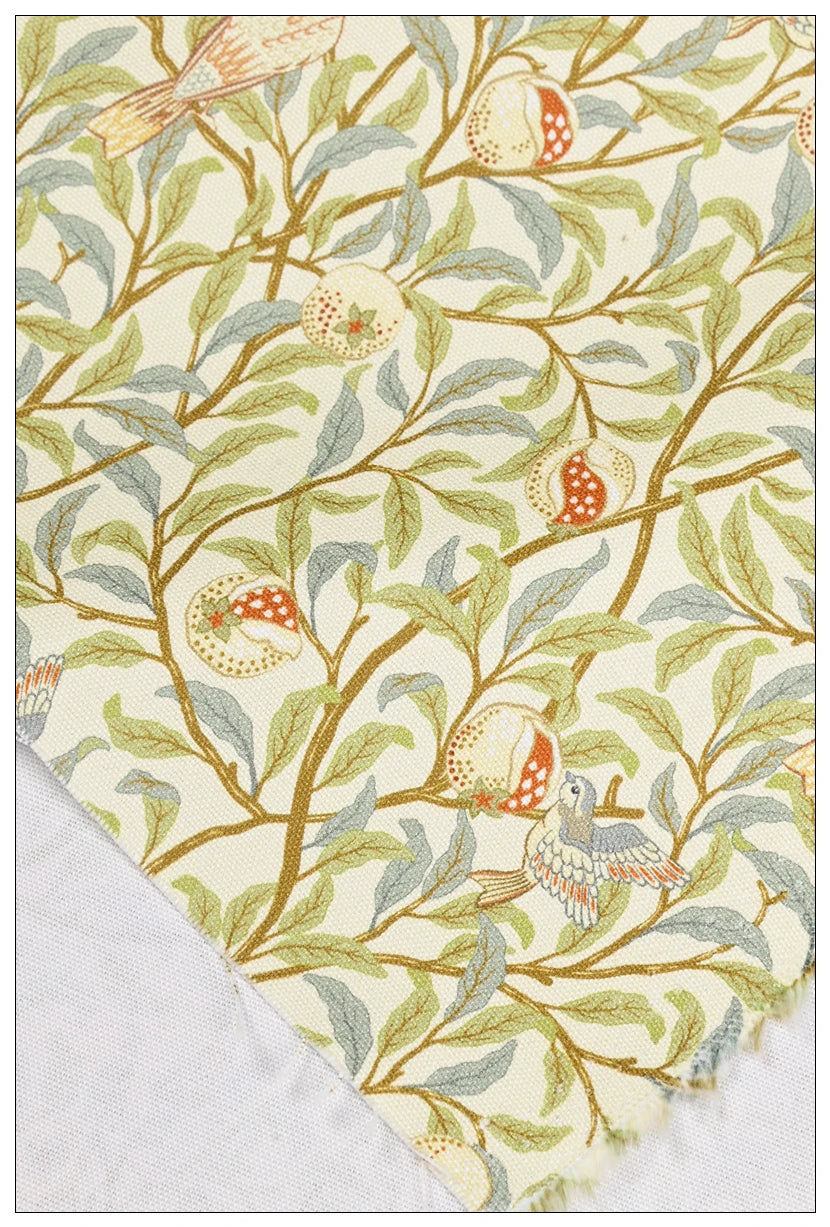 tissu coton twill floral motifs oiseaux fruits william morris quilting patchwork crafting