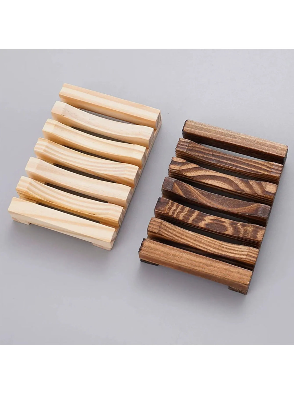 support savon bois naturel rustique ondulé anti moisissure salle bain minimaliste boîte rangement drainage