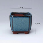 cache pot céramique effet craquelé moderne bleu rose brillant intérieur fleur decoration jardinière
