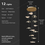 suspension lumineuse moderne pierre verre blanc doré led 4000k 3000k 6000k