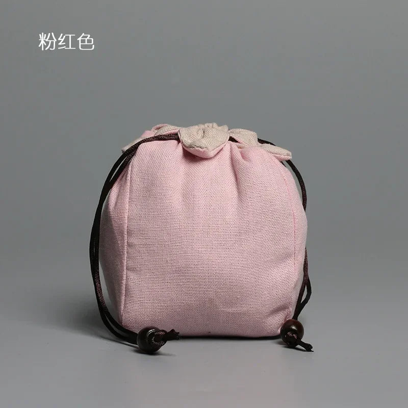 sac thé coton réutilisable bleu gris vert marron beige rouge rose noir imprimé chinois