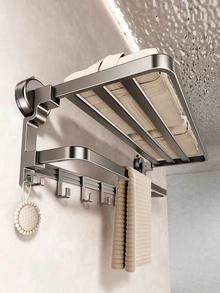 porte serviettes bain argenté moderne fixe sans perçage 37cm 47cm 57cm.linspace()