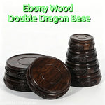 base bois sculptée décoration florale dragons marron artisanale traditionnelle stand objet maison