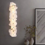 applique murale led marbre naturel moderne minimaliste fixee mur blanc gris