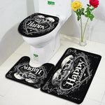 tapis toilette gothique crânes roses squelette fleurs salle bain moderne respectueux environnement halloween festive