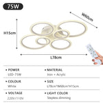 lampe led anneau blanc moderne intérieur salon chambre variateur intensité