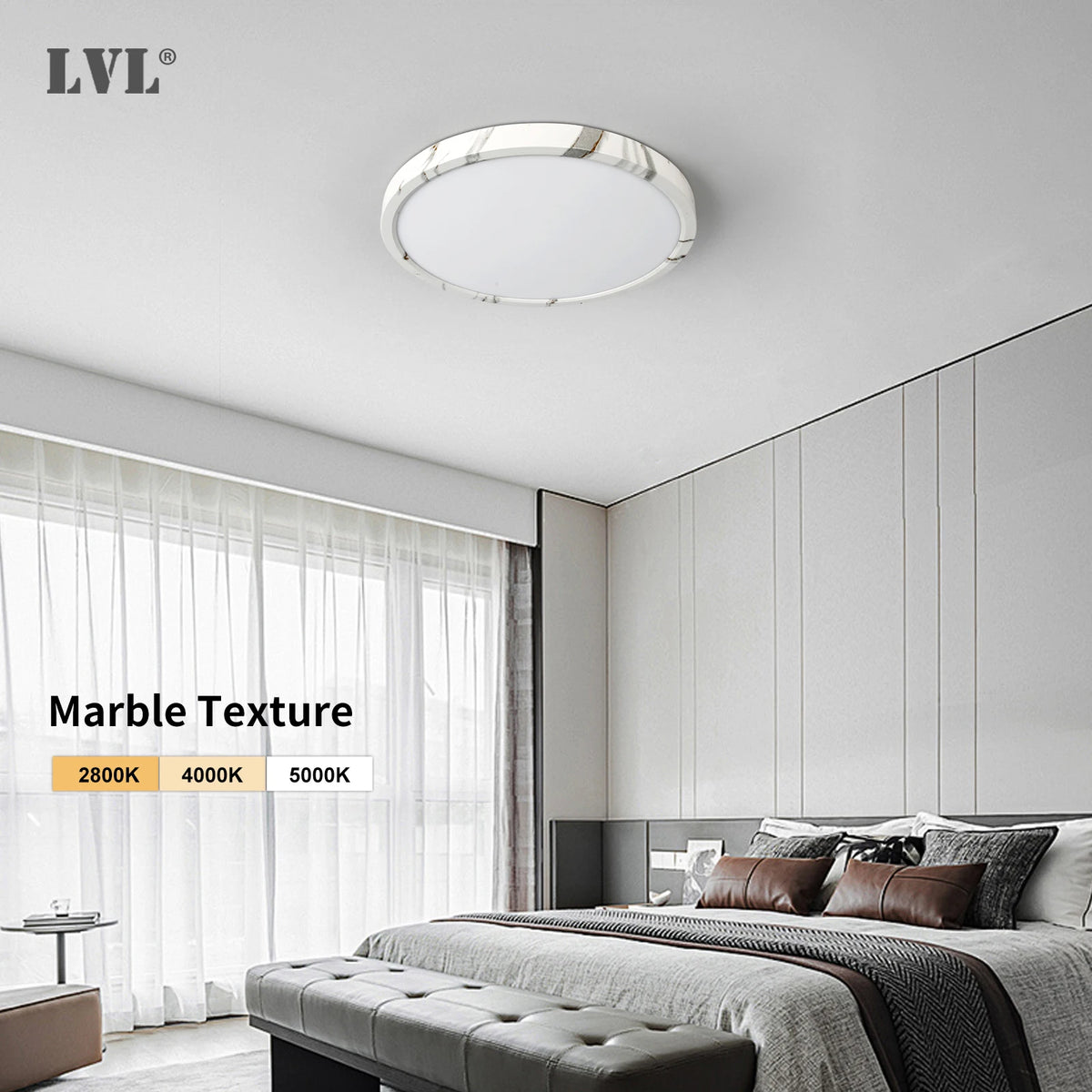 plafonnier led marbre blanc moderne éclairage quotidien facile flux lumineux ajustable certifié rohs