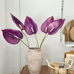 fleurs artificielles anthurium rose blanc vert violet rouge modernes mariage anniversaire intérieur