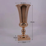 vase decoratif or classique fleurs artificielles hauteur 43cm diametre 19.5cm