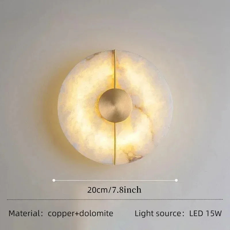 applique murale moderne marbre blanc doré élégante murale led flux lumineux chambre salon