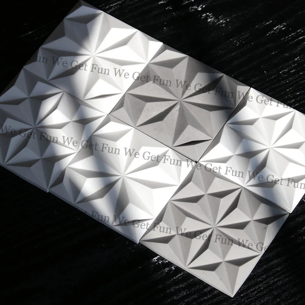 plaque décorative silicone hexagonale moderne blanc fixations invisibles carreaux muriaux fonds télévision