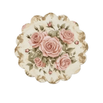 placemat classique floral oiseaux vert beige rose blanc 35cm 35cm