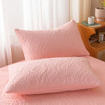 taies d'oreiller quiltées imperméables polyester blanc gris rose clair vert moderne 48x74cm