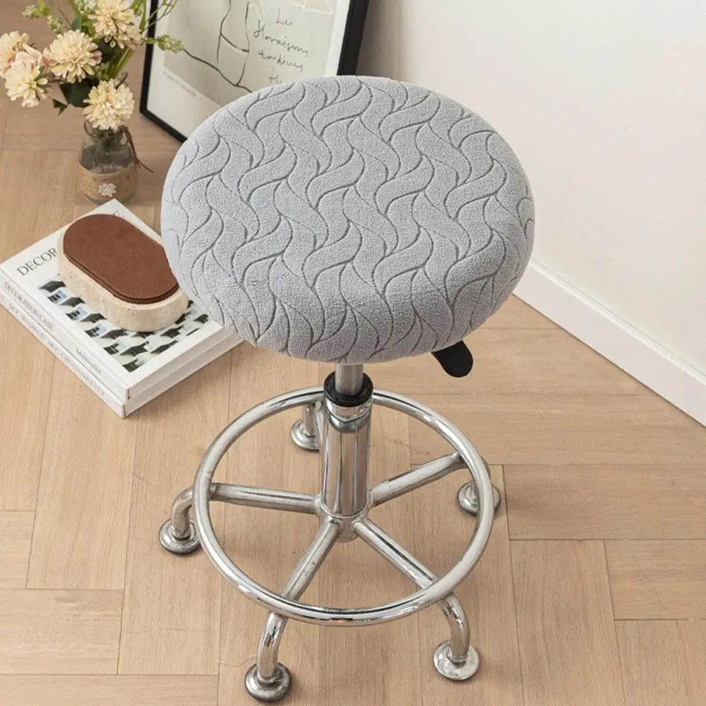 housse tabouret bar velours rayures modernes bleu orange vert gris blanc