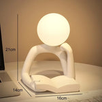 décoration moderne sculpture résine LED noir blanc lisse minimaliste table chambre