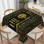 nappe égyptienne moderne symboles hiéroglyphiques or noire réutilisable table dîner polyester opaque classique