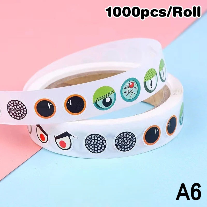sticker multicolore yeux lèvres sourires adhésif décoration artisanal fête maison fournitures scolaires