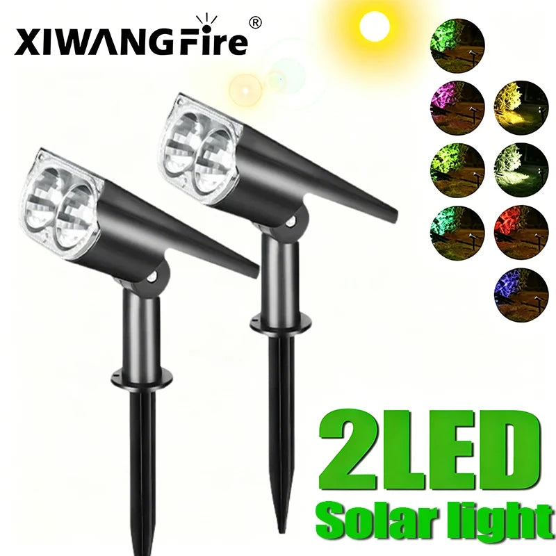 projecteur solaire led jardin extérieur ip65 étanche 9led rgb moderne noir abs
