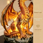 décoration jardin dragon éclairé écailles rocher solaire fantaisie extérieur