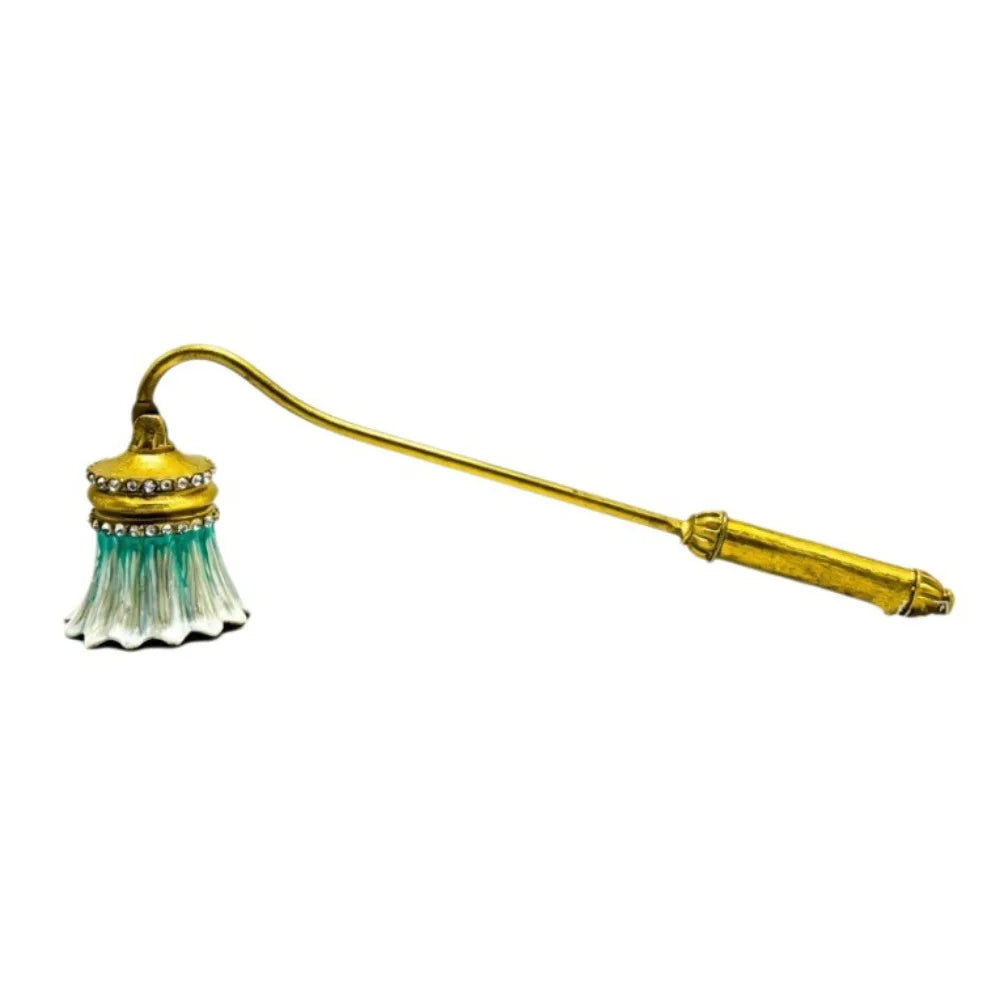 extingueur bougie chauffe plat or violet élégant artisanal tringle support métallique fleurs stylisées brillant