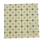 décoration murale stickers géométriques carreaux vintage faïence bleu blanc vert