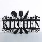 Panneau mural cuisine lettrage noir