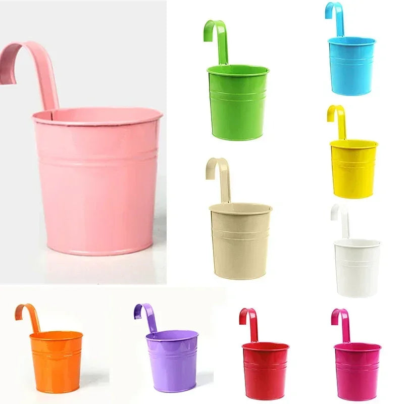 pots fleurs métalliques couleur blanc bleu jaune rose moderne minimaliste anneaux métalliques fleurs artificielles