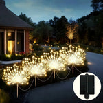 guirlande lumineuse solaire multicolore feux d'artifice moderne extérieure modes fixée piquets led jardin