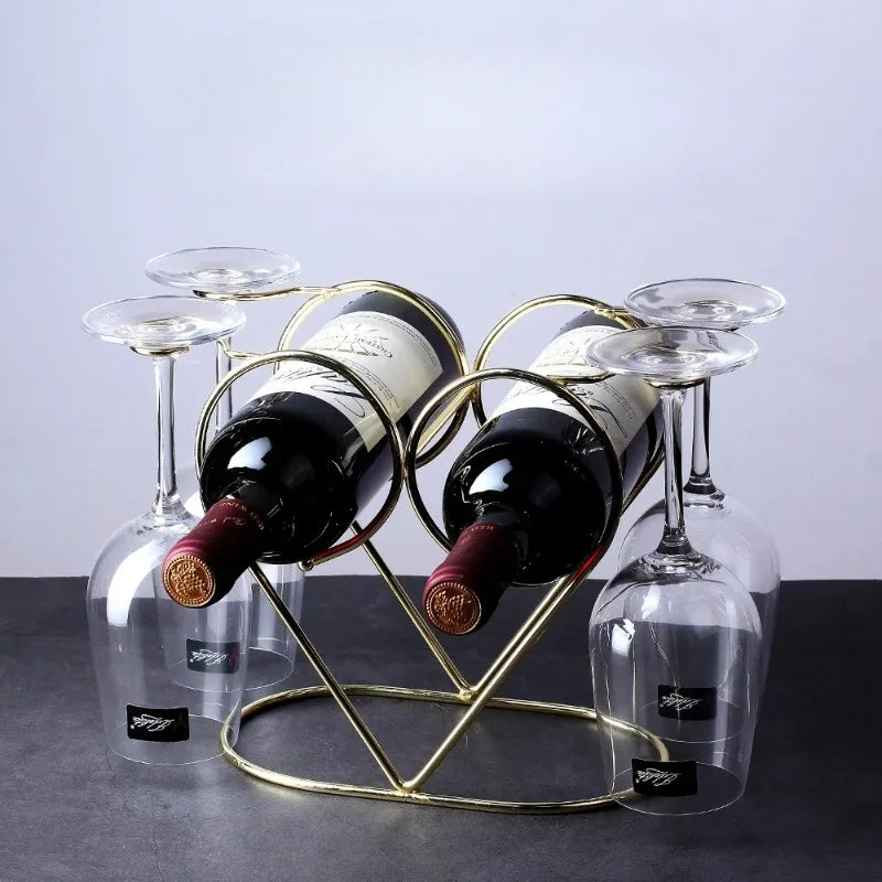 support vin verres cuivre doré structure géométrique moderne minimaliste