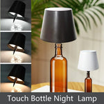 lampe table portable sans fil rechargeable bouteille vin transparente moderne minimaliste