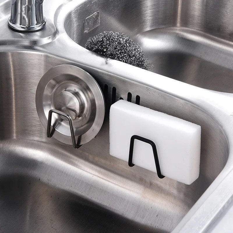 porte savon mural adhésif argenté noir blanc moderne minimaliste cuisine
