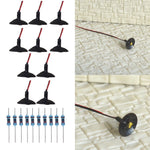 composants électroniques résistances bleues connecteurs câbles adhésifs noir bleu rouge jaune