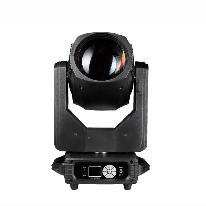 projecteur led noir moderne tête mobile affichage lcd boutons contrôle connecteurs scène dji