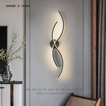 lampe murale moderne applique murale spirale abstraite noir lumière minimaliste fixée mur