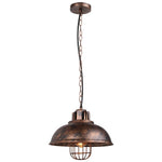 Suspension lumineuse industrielle vintage noir cuivre ampoule chaînes métal fini mat