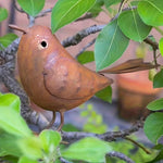 décoration extérieure statue oiseaux métal rouille aspect naturel patio jardin rustique