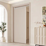 rideau plissé polyester beige clair texture lin moderne opacité pliable sans perçage chambre cuisine