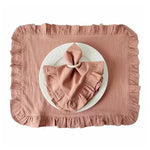 serviettes coton blanc orange bleu vert rose gris marron ruches classiques main pièces