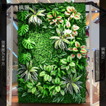 panneau mural artificiel herbe feuilles vert moderne décoration extérieur accroché maison festive