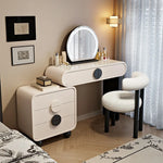 maquillage moderne beige clair tiroirs miroir tabouret tapis assemblage 80 100 120cm