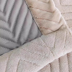 rideau moderne rayures diagonales beige clair gris clair doublure velours isolation thermique lumière opaque