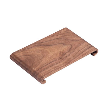 support thé bois minimaliste marron foncé grain naturel résistant chaleur théière tasse thé cuillère