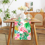 nappe table fête tropicale fleurs feuilles modernes couleurs vives opaque enfants anniversaire