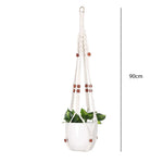 panier suspendu macramé motif géométrique boho chic couleur beige plante incluse fixations decoration maison