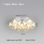 lampe suspendue moderne cubiques géométriques noir blanc chaînes interrupteur tactile chambre salon