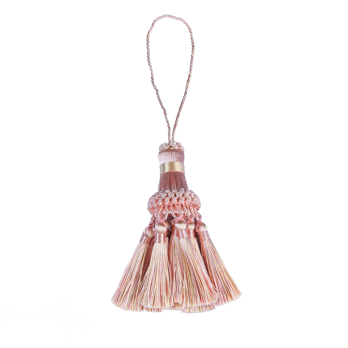 pompons franges tissus décoratifs élégants rideaux accessoires textiles maison couleurs variées beige gris rose