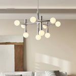 Chandeliers suspendus modernes 10 13 ampoules LED argentées lumière blanche minimaliste