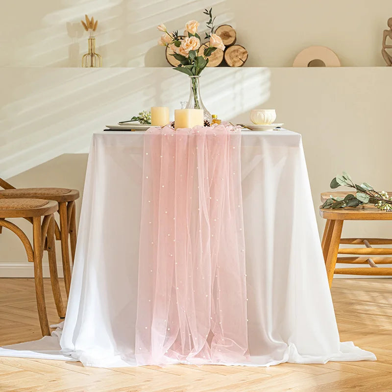 ruban table rose blanches deco mariage anniversaire noel halloween pâques action gratitude coachella fleurs
