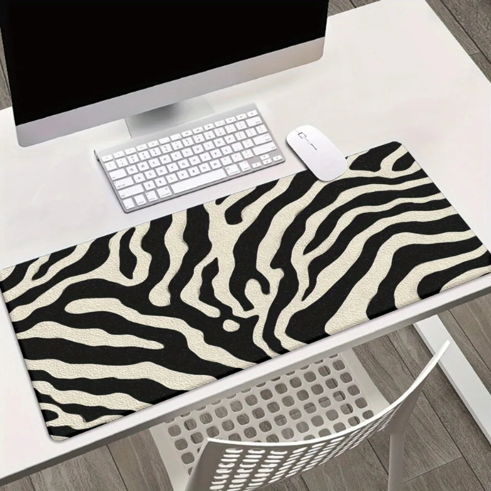 tapis souris rayures zébrées noir blanc non glissant moderne waterproof