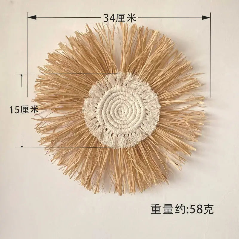 décoration murale bois boho franges colorées naturel moderne minimalisme chambre salon entrée